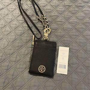 Tory Burch black Robinson lanyard. Mint condition never used with tags.